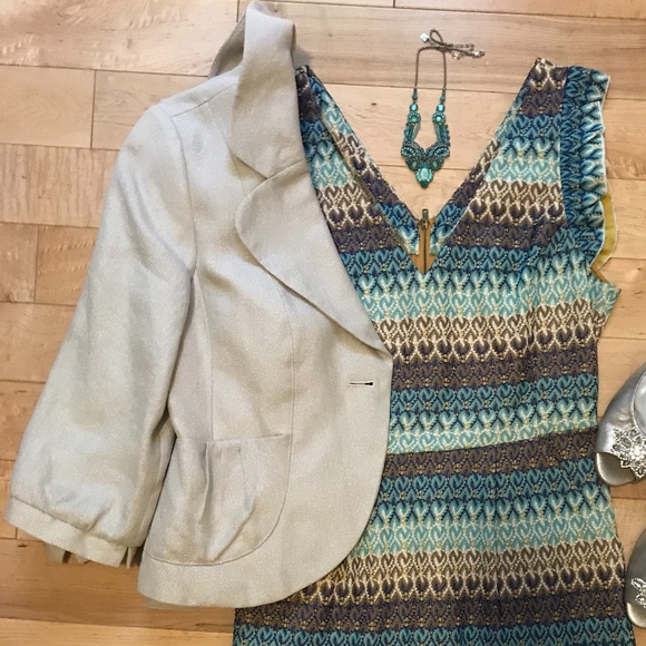 LOFT Silver Cream Jacket, size 6, EUC! - Picture 2 of 7